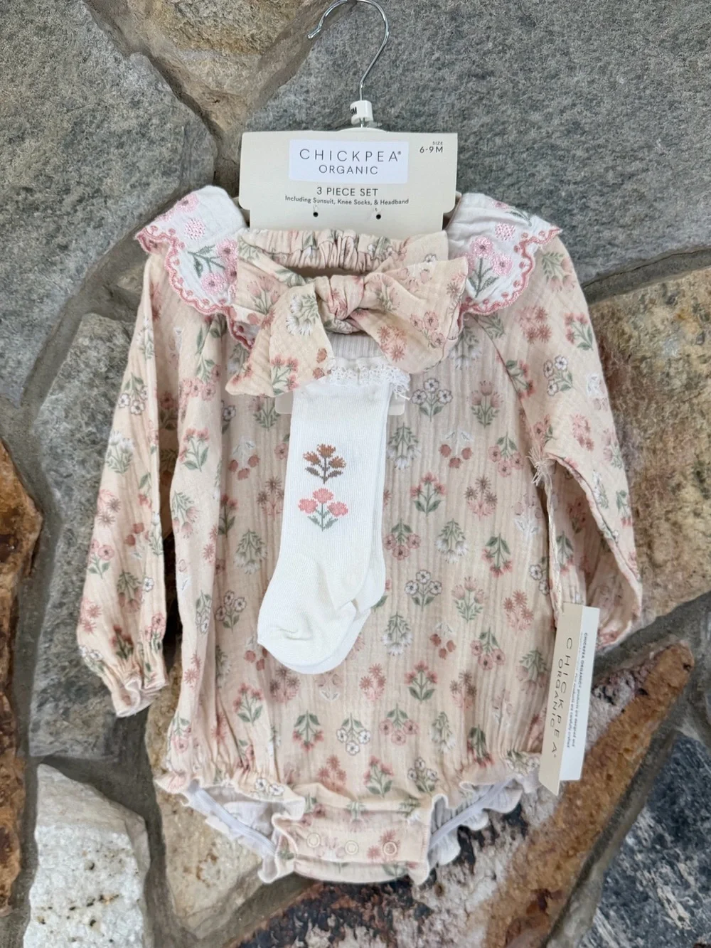 Chickpea Organic Floral Bubble Romper Set